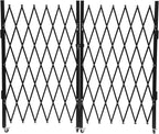 Double Folding Security Gate 5.25' H x 9.84' W Iron Accordion Security Gate Flexible Expanding Security Gate 360° Rolling Barricade Scissor Door with Padlock for Entry Security, Garage, Warehouse