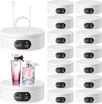 Hoteam Turner Cup Rotating Display Stand for Epoxy Glitter Tumbler Display Turner 360 Degree Tumbler Spinner Automatic Spinning Rotating Platform Mute Photography Turntable (White,16 Pcs)