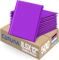 GSSUSA Purple Bubble Mailers 8.5X12 Inches 500 Pack, Padded Poly Bubble Mailer, Large padded Envelopes Strong Adhesion Bubble Envelopes,Self-Seal Mailing Envelopes for Small Business,Package Supplies