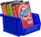 Akro-Mils 30210 AkroBins Plastic Storage Bins, Space-Saving Stackable Bins for Garage, Pantry, Craft Organization, 5" x 4" x 3", Blue, 24-Pack
