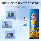 Indoor LED Digital Signage Display with P1.86, LED Poster Screen Frameless Splicing, Advertising Display USB Plug-and-Play & Remote Control for Giant Commercial Events & Rentals (Black, 2-Panels)
