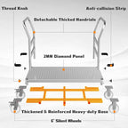 Platform Truck 3000LBS Capacity Industrial Flatbed Cart with 2 Detachable Handels, 44" x 28" Push Dolly with 6" Rubber Swivel Wheels, Heavy Duty Flat Cart Hand Truck for Industrial and Commercial