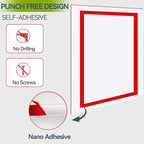 Acrylic Sign Holder 8.5" x 11" Wall Mount - Plastic Wall Sign Holder With Tape,Clear Plexiglass Self-adhesive Acrylic Frames, Door Sign Holder, No Drilling, 3 Pack Silver