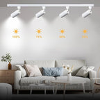 Dimmable LED GU10 White Track Lighting Kit with Replaceable GU10 Bulbs,24-Pack All-in-One Plug in 3CCT Ceiling Spotlights with 26FT Track Rails, Accent Lighting for Home, Store, Moblie Cart and Office