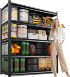 5-Tier Garage Shelving Heavy Duty, Adjustable Metal Shelving Unit, 2500LBS Garage Storage Shelves, Easy Assembly Steel Shelving, Utility Storage Rack Shelf for Warehouse, 72”H*35.4”W*12”D