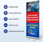 Custom Retractable Banner with Aluminum Stand, Personalized Pop up Banners and Full Color Design with Portable Travel Case for Events, Trade Shows, Advertising, Business, Photo (33"x81")