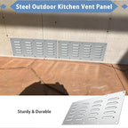 2 Pack Stainless Steel Venting Panel for Grill Accessory Stainless Steel Vent Cover Grill Vent for Masonry Fire Pits Outdoor Kitchen Vent, 15" by 6-1/2"