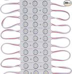 200 PCS DC12V White 6500K Injection 3 LED Module 1.32W Waterproof Decorative Back Light for Letter Sign Advertising Signs with Tape Adhesive Backside