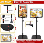 Tabletop Sign Holders 8.5 x 11, Adjustable Floor Standing Sign Holder Stand for Table Top, Black Double-Sided Poster Stands for Display Vertical Horizontal View, Fit Retail Event, 2 Pack