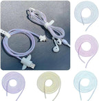 4Pcs Spiral Cable Protector,Chargers Data Cable Protect Sleeve,Headphone Cable Saver for Phone Earphone USB Data Cableor for Prevent Pets from Biting The Cable Sleeves Cord Management (Laser Pink)