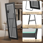 Kosmonia 59x16 Frameless Full Length Mirror, Dimmable 3 Color LED Light w/Memory Function, Distortion Free, HD Reflection & Anti Desilvering, Tempered Glass & Shatter Proof Film Doubling Safety
