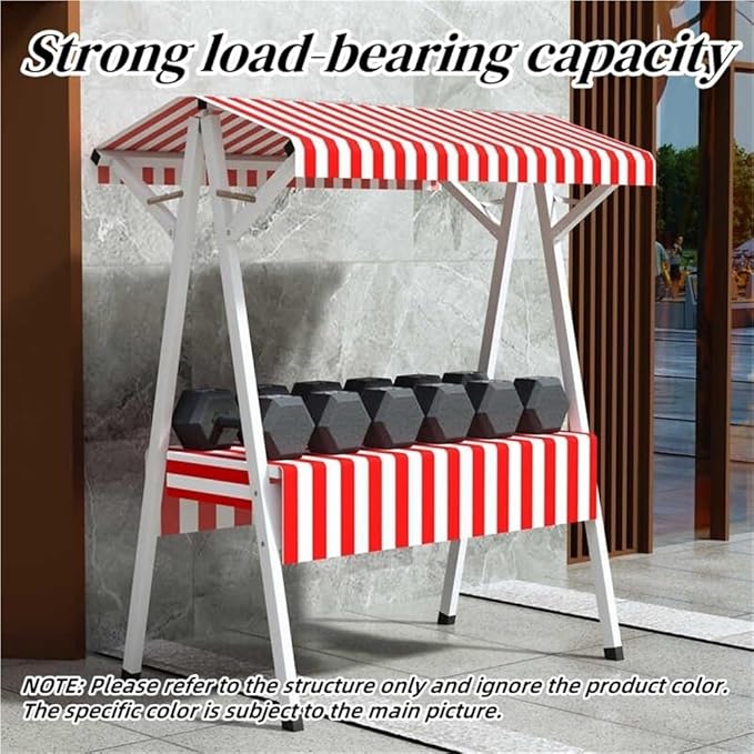 Foldable Food Cart for Business, Lightweight Farmers Market Stalls with Awning, Vendor's Stall Kiosk for Sale Hot Dog, Ice Cream, Food(Light-Brown,59.1in)