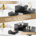 3 PCS Black Extra Large Buffet Risers Set, 10" 12" 14" Acrylic Cube Risers Stands Acrylic Cube Food Display Box Risers with Hollow Bottoms for Party Buffet Table Cupcake Candy Dessert