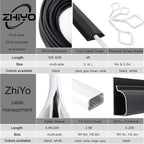 2 Pack 5ft - 1 inch White Cable Sleeve, Cable Organizer for Desk PC TV Computer, Wire Protector Cable Wrap Cover, Cord Management for Home Office
