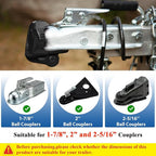 Trailer Hitch Lock, Universal Size Fit 1-7/8", 2",2-5/16" or 48mm, 51mm,and 59mm Couplers, Zinc Alloy, for Vehicles, Trailers,RVs(Black)
