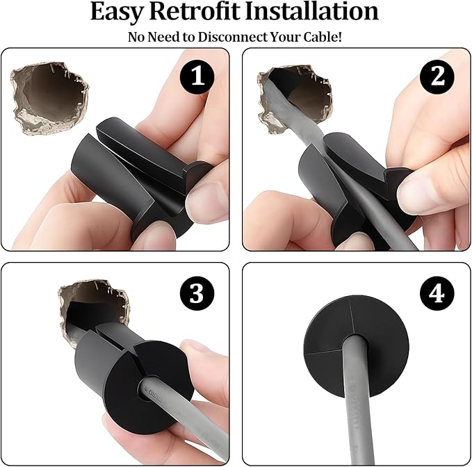 Cable Grommets for Starlink, 3/4 inch Wall Pass-Through, Silicone Grommets for Cables, Dust Waterproof Prevent Cable Damage for starlink dishy ethernet Cables (4 Pack)