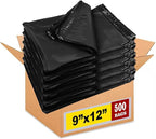 iMBAPrice 9x12 inches Black Poly Mailers, 500-Pack Medium Size #3 Poly Mailing Shipping Envelopes Bags, Self Seal Adhesive Waterproof and Tear Proof (Total 500 Bags)