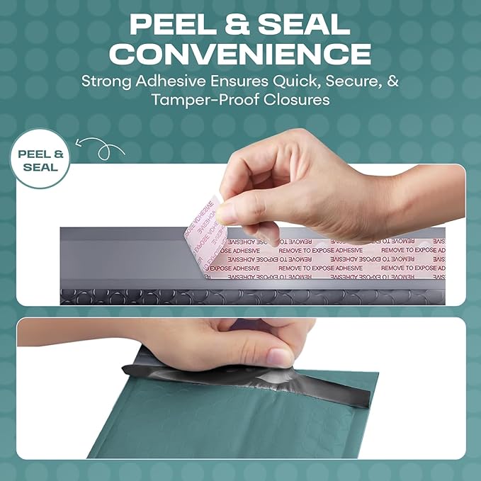 Green Large Poly Bubble Mailers 12x15 inch | Self Seal Padded Envelopes Cushioned Bubble Mailer | Usable Size 12x15 | WaterProof | Lightweight mailing Shipping Bags | 50 Pack Bulk