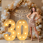 3FT Marquee Numbers 30, Large Light up Number 30 for Birthday Party Supplies, Sign, Backdrop, Happy 30th Birthday Decorations for 30 Years Old Women Men
