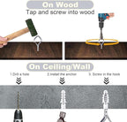 10 PCS Eye Screw Hooks for Hanging Heavy Duty with Safety Buckle.Metal Ceiling Hooks for Hanging Plants,Cup,Wind Chime,Bird Feeders,christmas String Lights at Indoor&Outdoor,2.36 Inch(No Drill Bit)