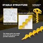 Tent Stakes Ground Anchors Screw in, 6 Pack Sand Stakes for Beach 9.4 Inch Heavy Duty Spiral Tent Pegs for Camping, Party, Hiking, Outdoor Decoration (6, Yellow)