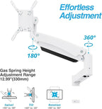 AVLT 57 Inch Heavy Duty Pole Top Mount Monitor Arm Series – Dual & Single Add-On Kits, Height Adjustable, VESA Compatible (White, Add-On Monitor Arm)