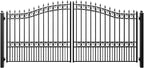 ZUMI Outdoor Steel Swing Gates - 14x6 ft. Heavy-Duty Weatherproof Security Gates - Broadway Style Driveway Fence