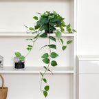 Fake Pothos Hanging Plants, 33" Artificial Hanging Plant, Faux Pothos Vines Hanging Plant Greenery for Home Living Room Indoor Outdoor Decor