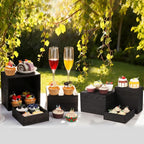 6 Pack Wood Cake Cupcake Stand Buffet Risers, Wooden Display Stand Wood Display Riser, Square Food Display Risers for Party Wedding Birthday Home (6" 7" 8" 9" 10" 11")
