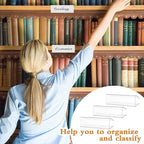 100 Pcs of 3" x 1" Clear Plastic Shelf Label Holders with 100 Label Inserts. Slide-in Tags Holder for Bookshelves, Wood Shelf Signs, Ticket Holders, and Wire Shelving.