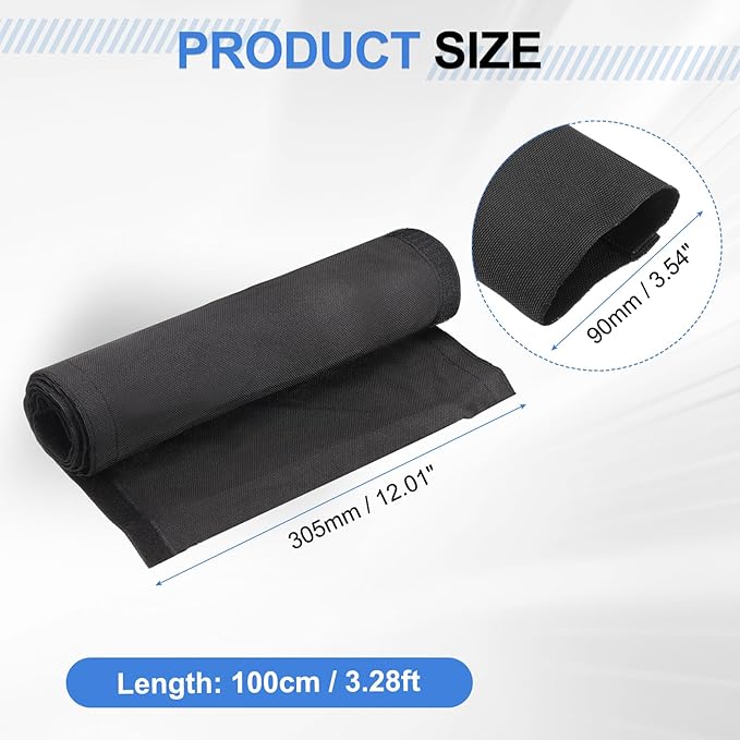 uxcell Hook and Loop Cable Management Sleeve, 3.3ft x 3.5 Inch Flexible Cable Wrap Covers Wire Hider, Cord Organizer and Cable Protector for Desk TV Computer, Black