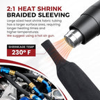 Heat Shrink Wire Loom 2:1 Shrinkable Braided Cable Sleeve 1-1/8 Inch ID-46ft Abrasion Protection Flexibility Fabric Wiring Harness Cover Sheath