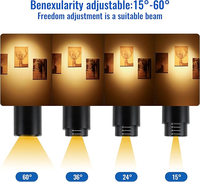 5CCT LED Track Lighting Heads Dimmable 20W 5CCT 2700K/3000k/3500k/4000k/5000k,Versatile H Track Lighting Heads,Zoomable Beam 15° to 60° Ideal for Accent Art and Task Lighting, (Black, 4 Pack)