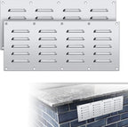 4 Pack Stainless Steel Venting Panel for BBQ Grill Accessory, 15x6.5 Inch (20-Slots), 304 Grade Metal Vent Cover for Masonry Fire Pits & Outdoor Kitchens, Weather Resistant, 15" by 6-1/2"