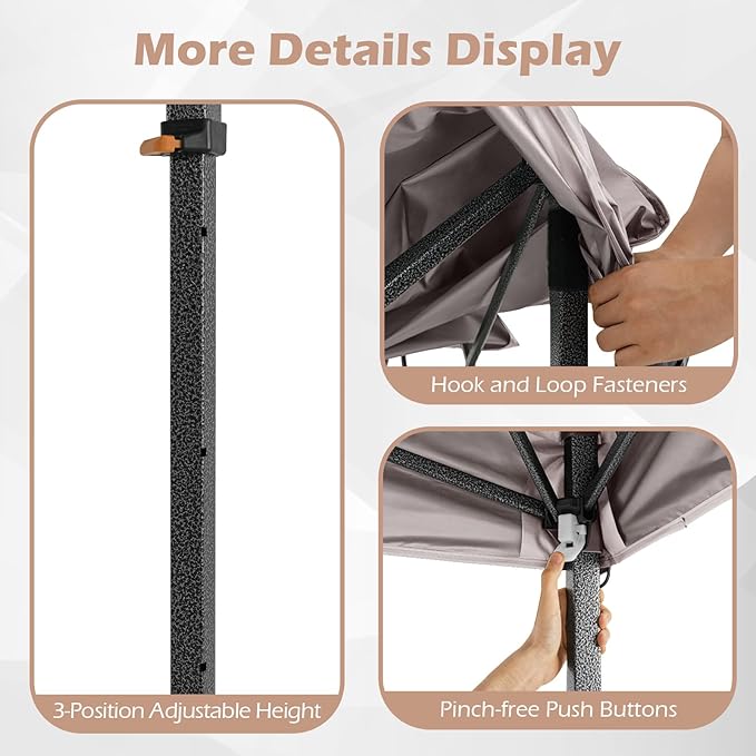 Tangkula 10x10 FT Pop Up Canopy, UPF50+ Portable Outdoor Tent with 8 Stakes, 4 Wind Ropes, Carrying Bag, Foldable Canopy Tent for Beach Party Event Camping