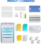 Medical Medical Rolling Crash Cart with CPR Board, IV Pole, O₂ Holder, 5 Drawers & Dividers, Mobile Emergency Cart for Hospital Clinic, 24.4" W x 18.5" D x 36.2" H (with 5 Drawers)