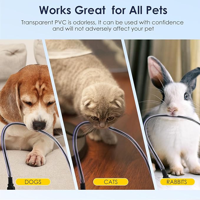 Dog and Cat Cord Protector from Pets No-Chew Solution, Pet Wire Flexible Cable Sleeve 10ft/2mm Thick, 1/2in Diameter Wire Protector Tubing for Cord, Cable Cover for USB Charger,Odorless,1Pack