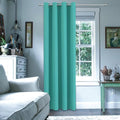 ChrisDowa Grommet Blackout Curtains for Bedroom - Thermal Insulated Room Darkening Curtains for Living Room (1 Panel Set, Teal, 52W x 84L)