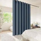 ChrisDowa Room Divider Curtain 108 Inches Long, Wide Blackout Sliding Door Curtain for Bedroom, Room Darkening Privacy Window Curtain for Patio Door (1 Panel Set, Stone Blue, 100 x 108 Inch)