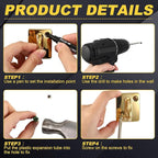 2 Pcs Gold Large Loop Wall Plate Metal Post Queue Line Barrier Hanging Circle Hook Rope Safety Barriers for Movie Theaters Grand Openings Auto Shows Hotels Velvet Stanchion VIP Rope Crowd Control