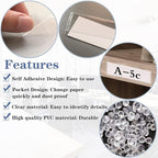 Self Adhesive Label Holders, ELEMGULY 100 Pack Adhesive Shelf Tag Shelf Label Holder Clear Pocket Holder with Paper for Supermarket, Bookshelf, Kitchen (4.3 x 1.2 Inch)