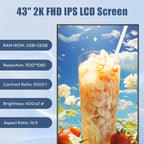 MWE 43 Inch Mobile Digital Signage Display Kiosk with Flight Case, Portable Digital Poster with Screen Mirroring App Publishing, Advertising Display Kiosk, Android OS