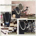 Kigley 6 Pcs Black PU Leather Jewelry Bust Display Necklace Holder Stand Necklace Mannequin Holder for Jewelry Display Trade Show(11.42 x 3.94 x 6.89 Inches)