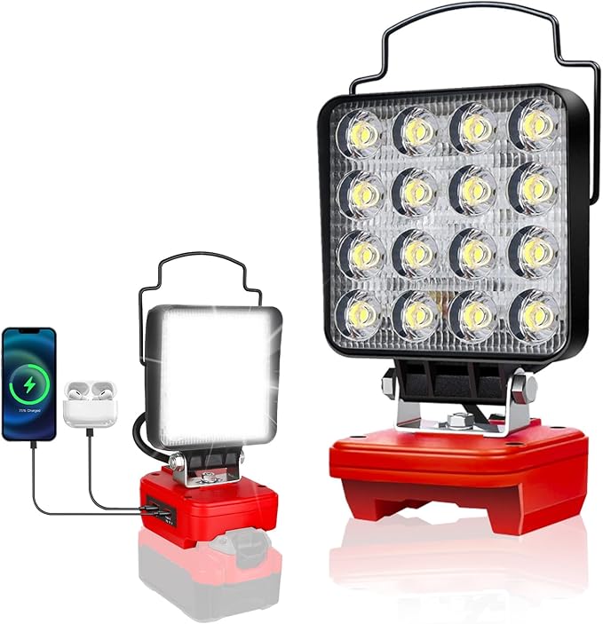 Cordless LED Flashlight for Craftsman V20 Battery, 48W LED Work Light with USB-A&Type C Ports for Jobsite, Car Repairing, Camping, Emergency