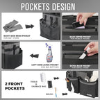 Compact Wearable Cleaning Caddy, Small Cleaning Caddy Supplies Organizer with Handle & Shoulder Straps for Housekeepers, Under Sink & Car Cleaning Tool Organizers Bag (DarkGrey)