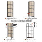 Crofy No Assembly Folding Bookshelf for Living Room, 4 Tier Black Collapsible Book Shelf for Home Office, Portable Bookcase Storage Organizer