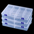 3pcs Clear Storage Small Parts Organizer Box Storage Bin With Dividers Multi Compartment for Beads Art DIY Tackle Box Organizer (CM-10 compartments)
