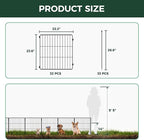 FXW Decorative Garden Fence for Yard - 24in(H) x 59.2ft(L) 32 Panels - Metal Fencing Panels - Animal Barrier Border for Dogs & Rabbits, Flower & Plant Edging
