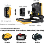 4000Lumens Cordless Magnetic LED Work Flood Light, Compatible for Dewalt Makita 20V Milwaukee 18V m18 Rechargeable Lithium Tool Battery, Portable LED Work Light for Under Hood, Yellow