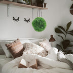 Lurrose Artificial Plant Topiary Ball Hanging Decor Lifelike Fake Greenery Sphere for Outdoor Garden Patio Indoor Home Wedding and Commercial Ceiling Ornament Faux Plant Ball
